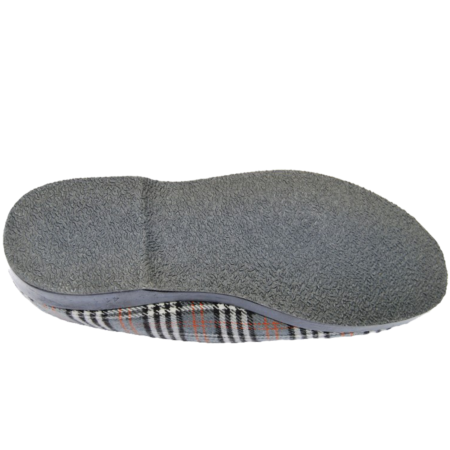 Charentaises MACQUAREL tartan gris et orange – doublure laine naturelle