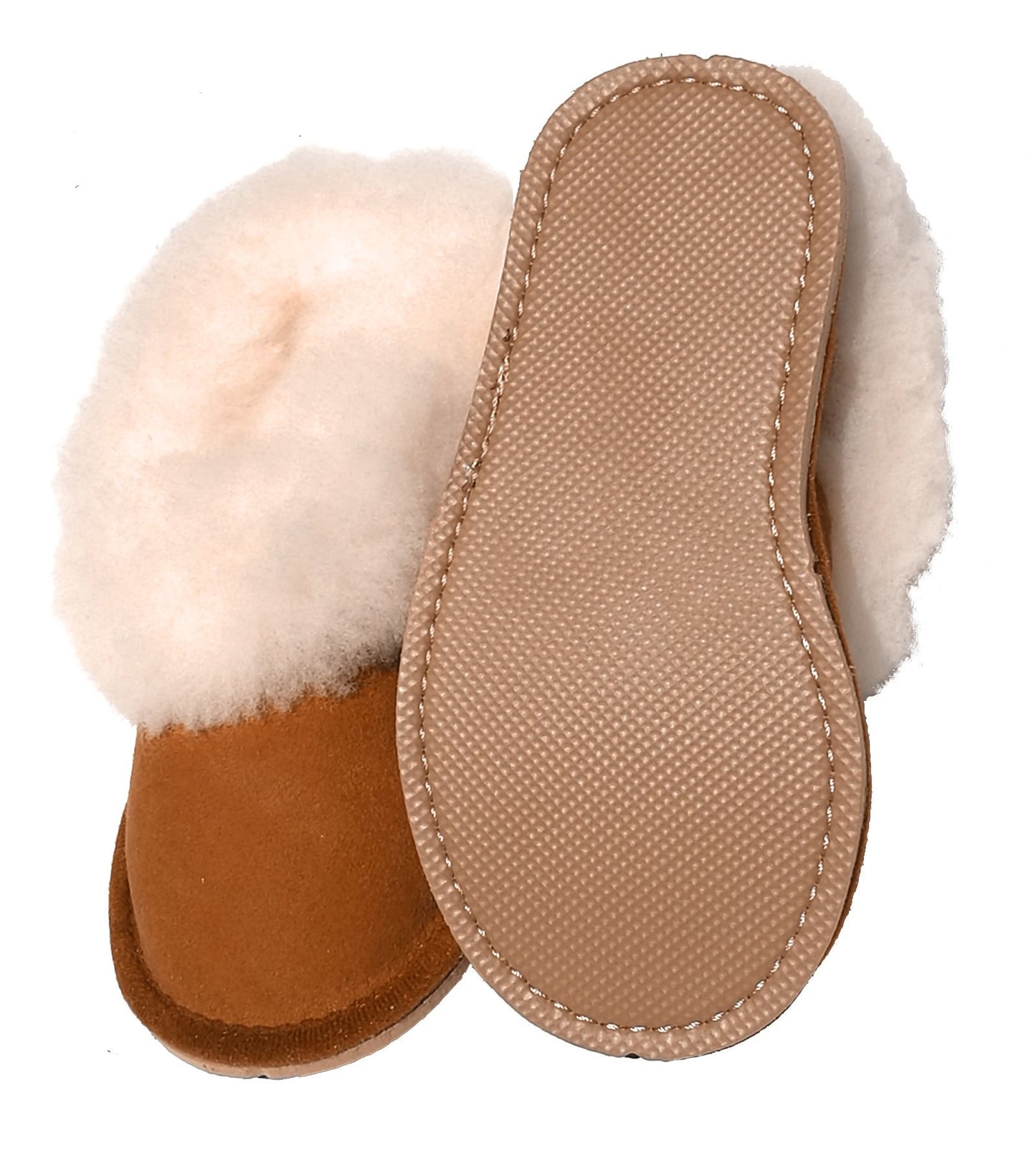 Chaussons enfants camel fourrés peau de mouton - tannage naturel