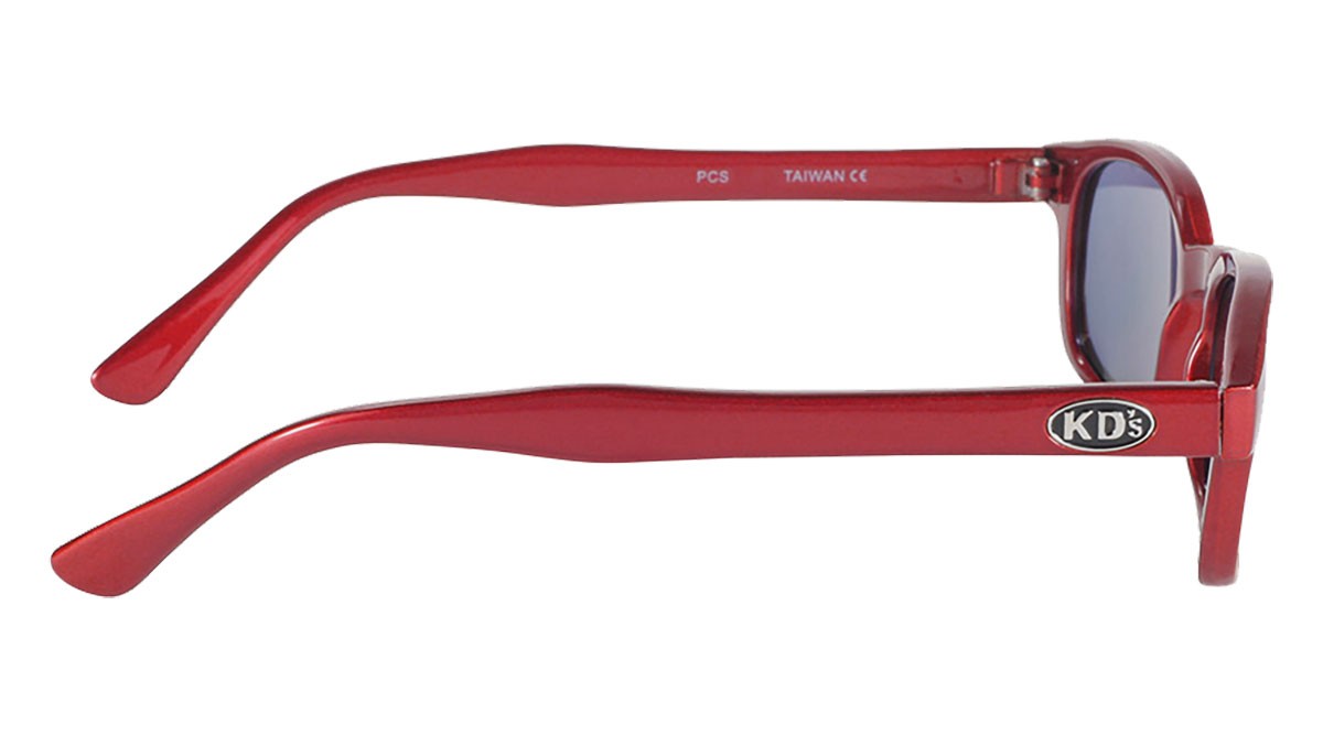 X-KD's 10124 - Rouge métal - verres miroir - lunettes de soleil