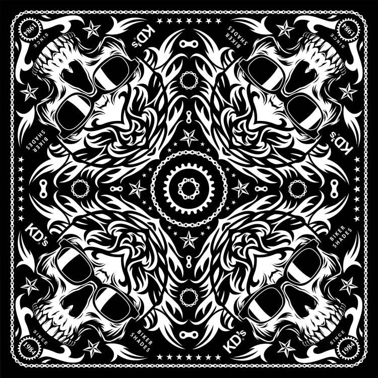 Kd's classic - Bandana skull - noir et blanc