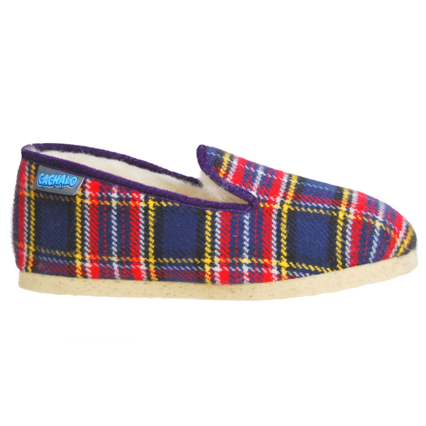 Charentaises McLeod pour homme - Ecossais bleu rouge et jaune
