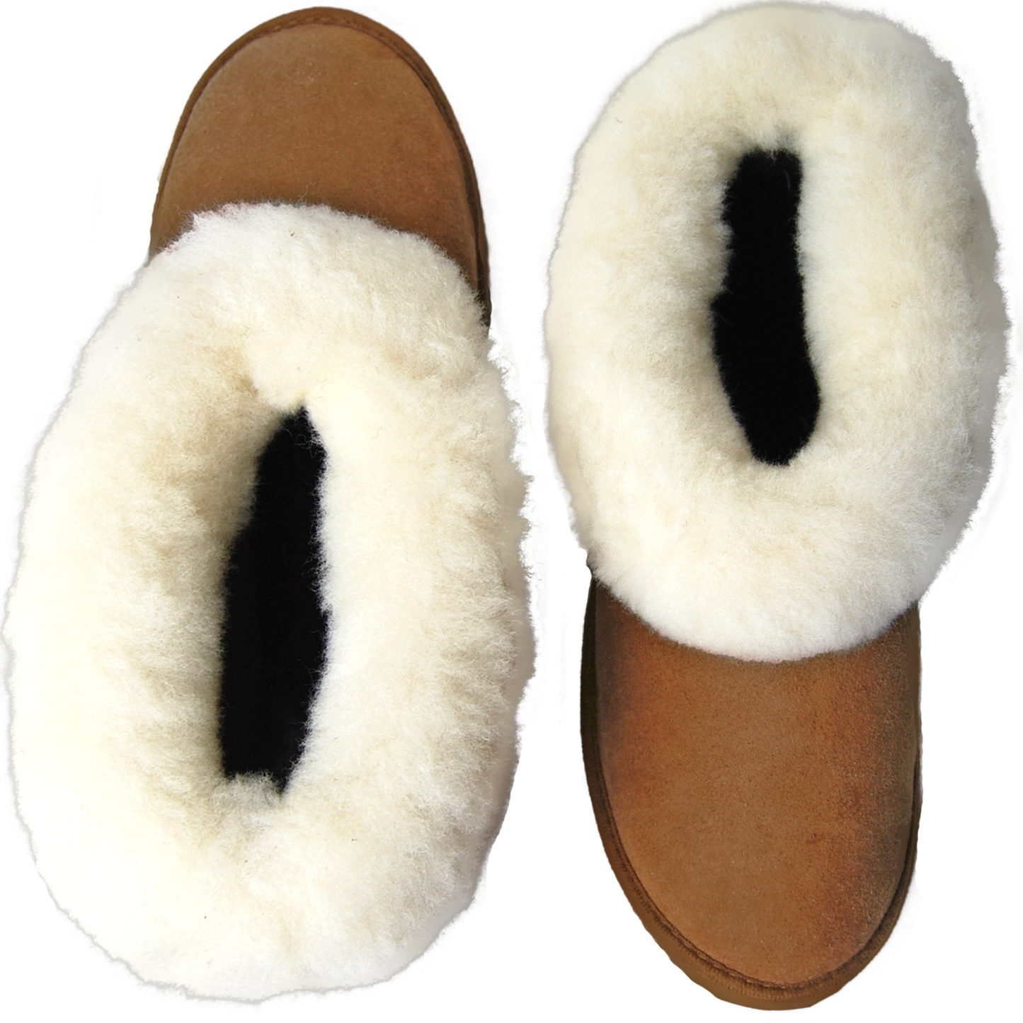 Chaussons hommes camel fourrés peau de mouton - tannage naturel