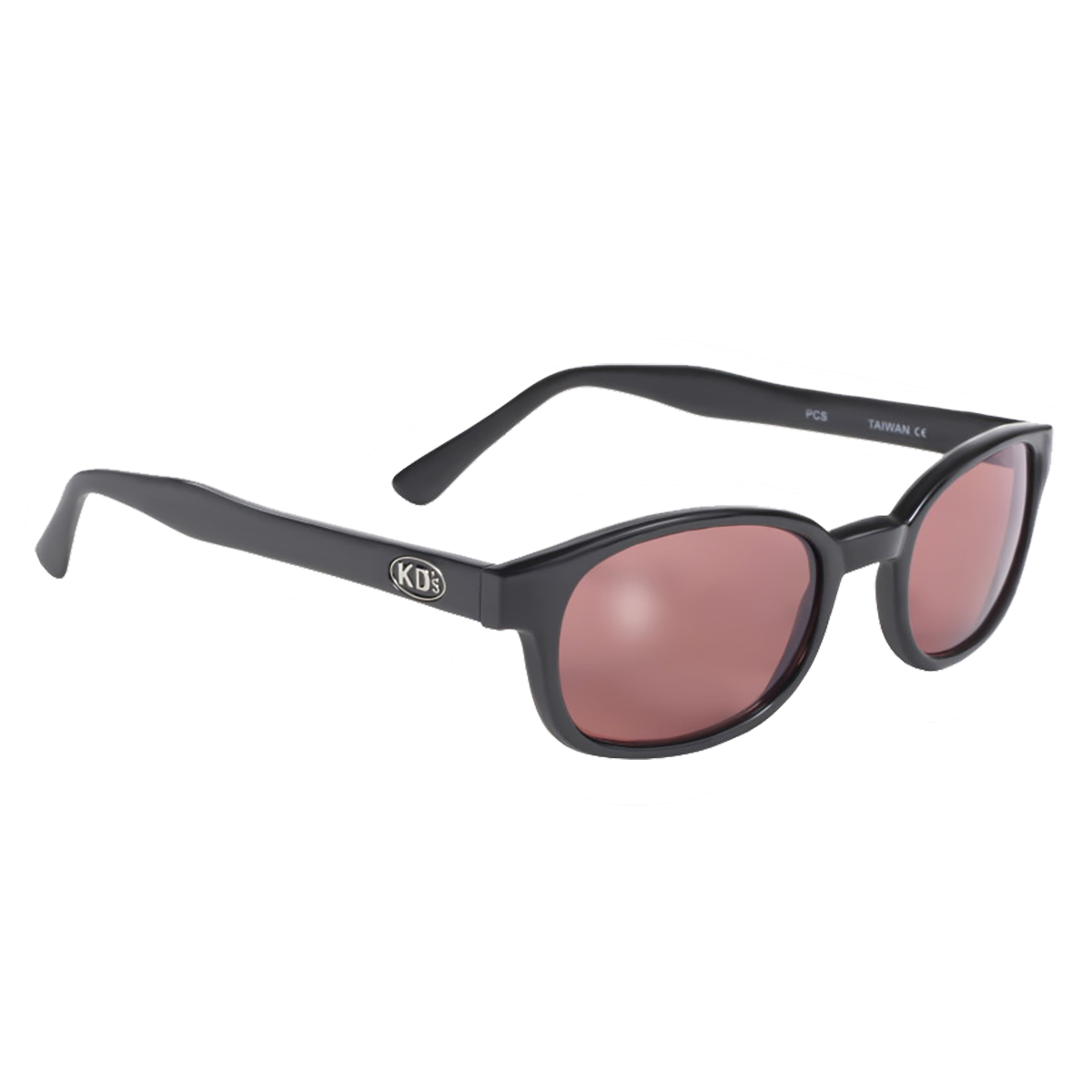 kds 22120 lunettes de soleil verres rose monture noir mat 3/4 avant droite