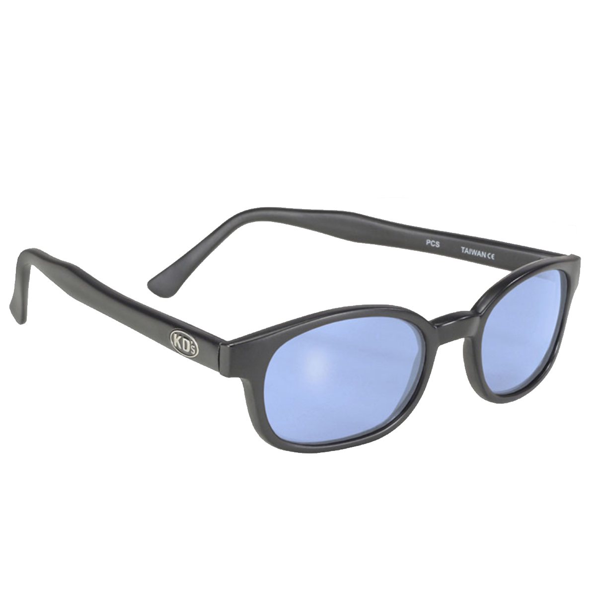 Lunettes de soleil X-kd's verres bleu clair monture noir mat 3/4 avant droite