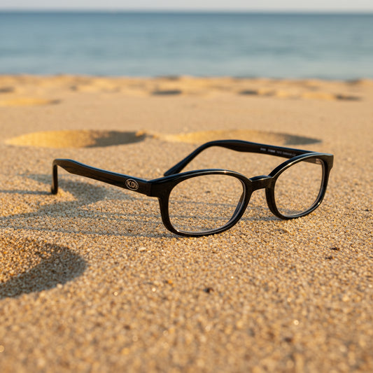 Lunettes de soleil X-KD's 1015 à monture noire brillante et verres clairs
