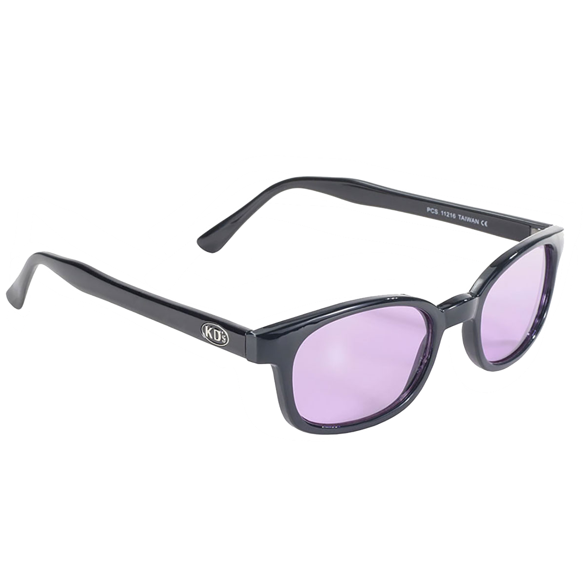 lunettes de soleil X-KD's à verres violet et monture noir mat 3/4 avant droite