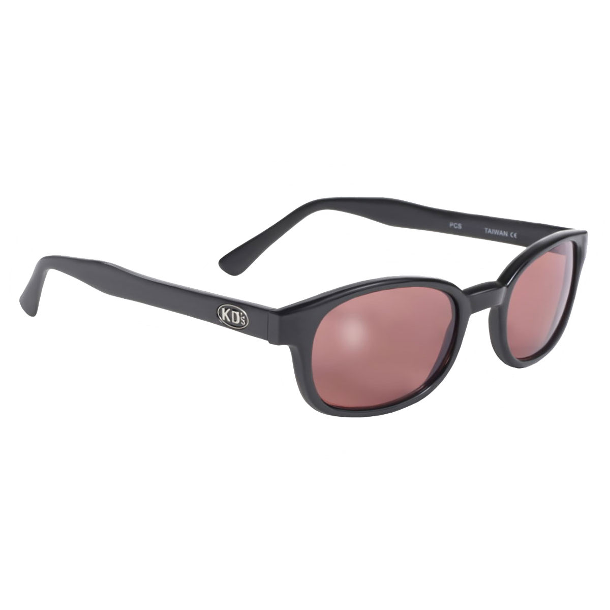 lunettes de soleil X-KD's 12120 verres rose monture noir mat 3/4 avant droite