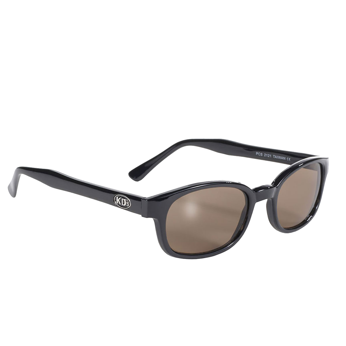 Lunettes de soleil KD's monture noir brillant verres marron 3/4 avant droite