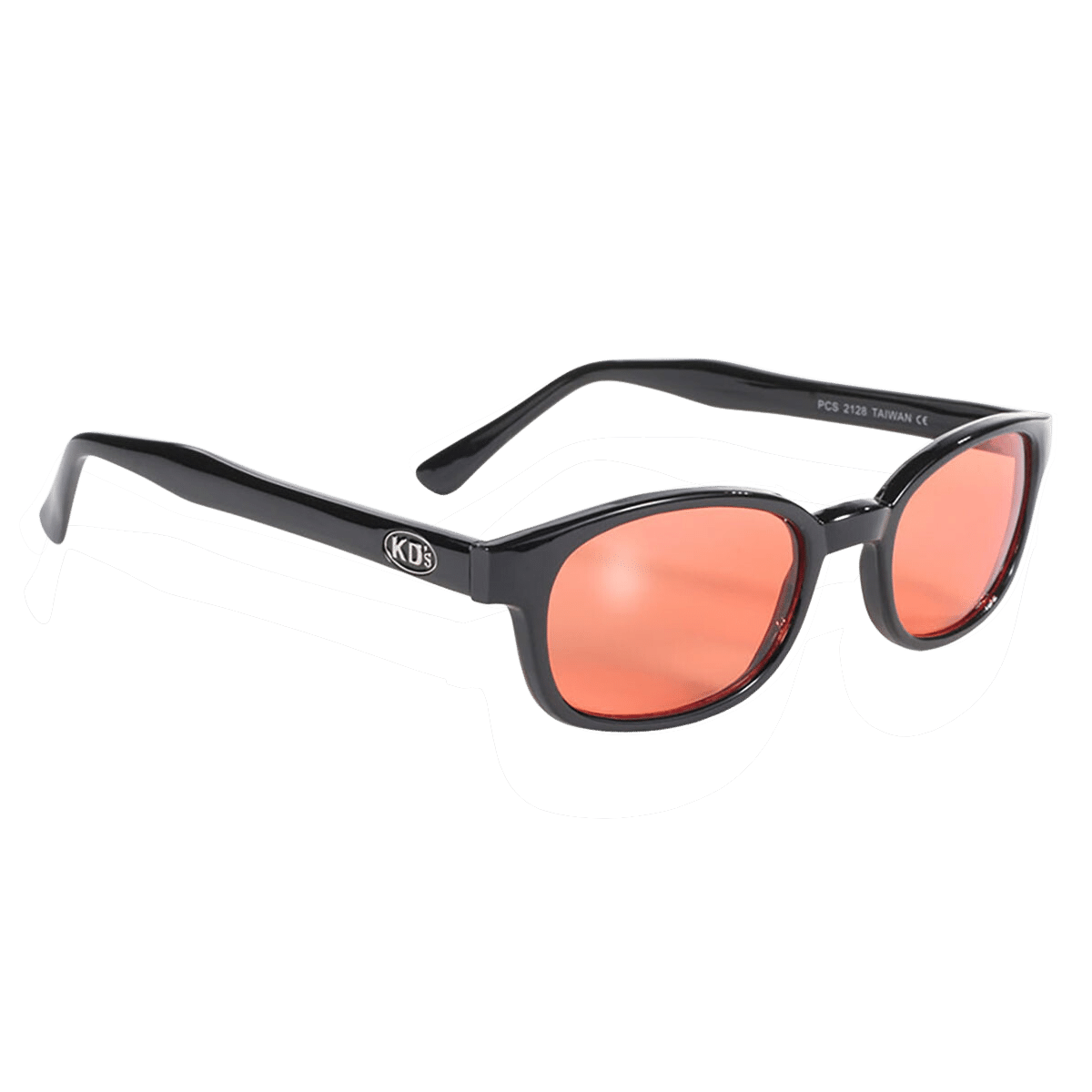 lunettes de soleil original KD's verres orange monture noir brillant 3/4 avant droite