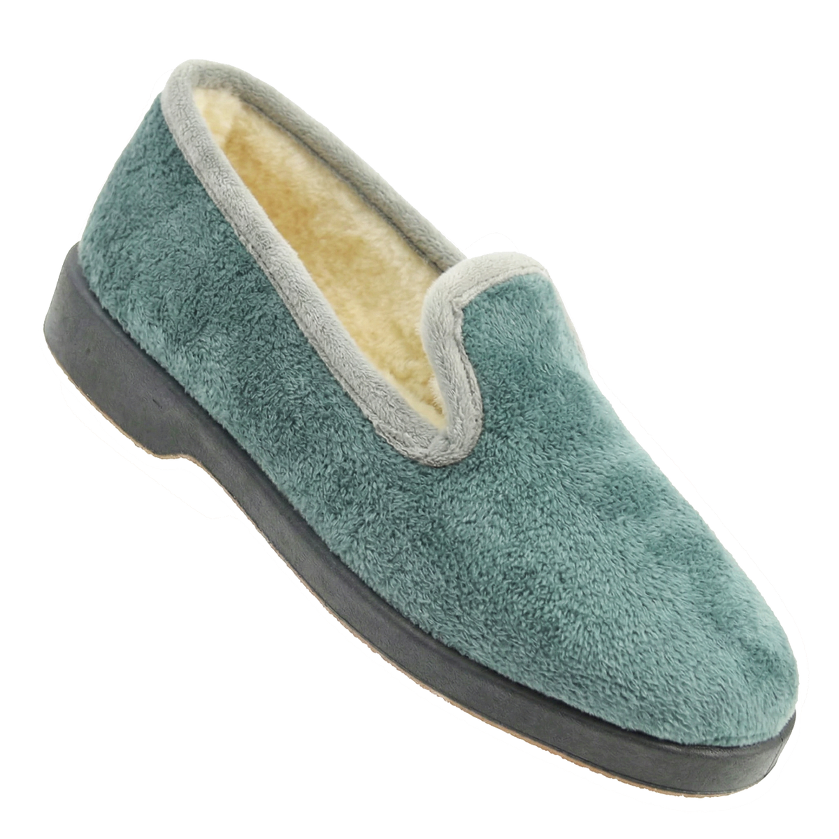 Charentaises McGARLAND vert émeraude – doublure laine naturelle