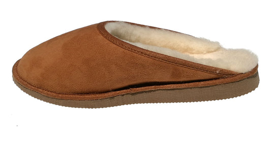 mules homme camel fourrées peau de mouton - tannage naturel