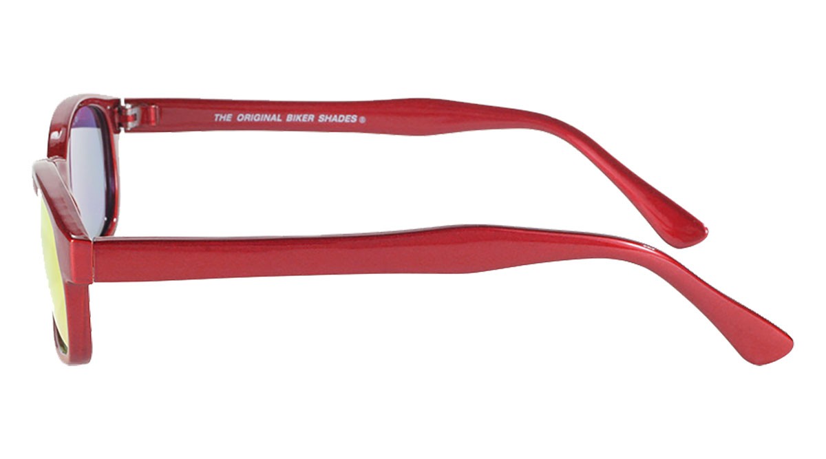 X-KD's 10124 - Rouge métal - verres miroir - lunettes de soleil