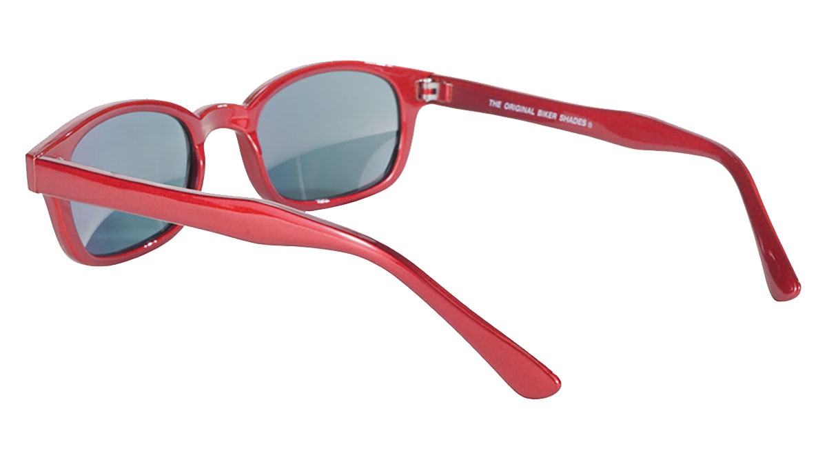 X-KD's 10124 - Rouge métal - verres miroir - lunettes de soleil