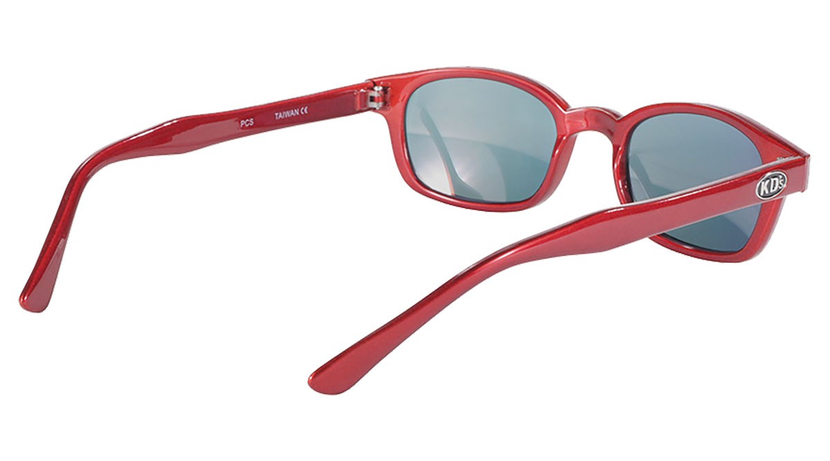 X-KD's 10124 - Rouge métal - verres miroir - lunettes de soleil