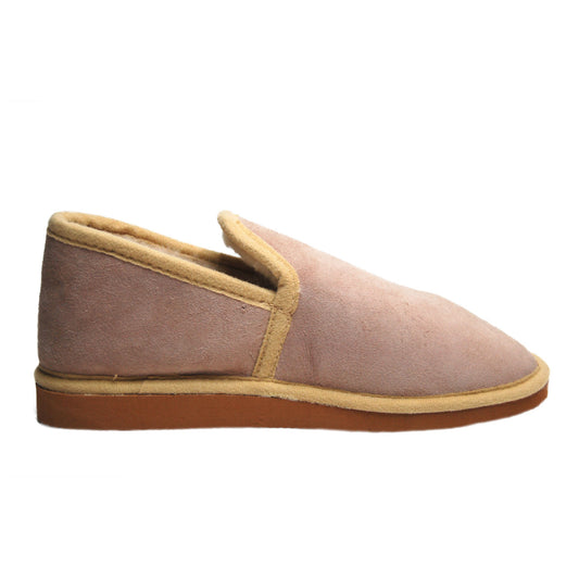 Chaussons homme - taupe - fourrés peau de mouton - semelle élastomère